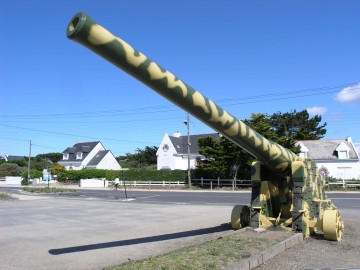 Grand Blockaus : canon positionné jadis sur rails