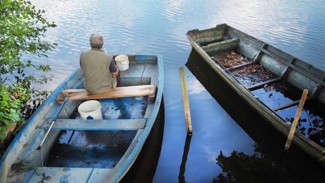 Pêcheur sur la Mayenne